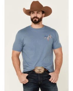 Buck Wear Men's You're Free Flag Graphic Short Sleeve T-Shirt 