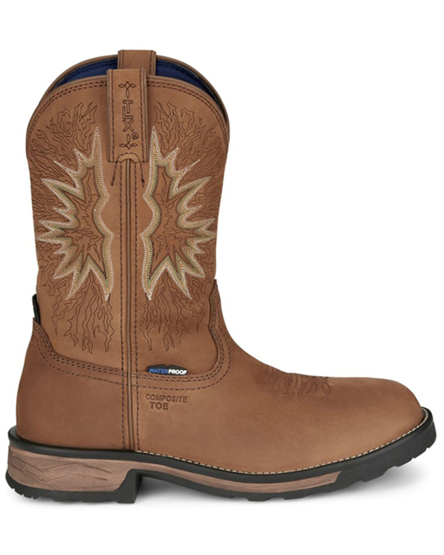 Tony Lama Men's Boom Saddle Cowhide Pull On Western Work Boots - Composite Toe - Image 2