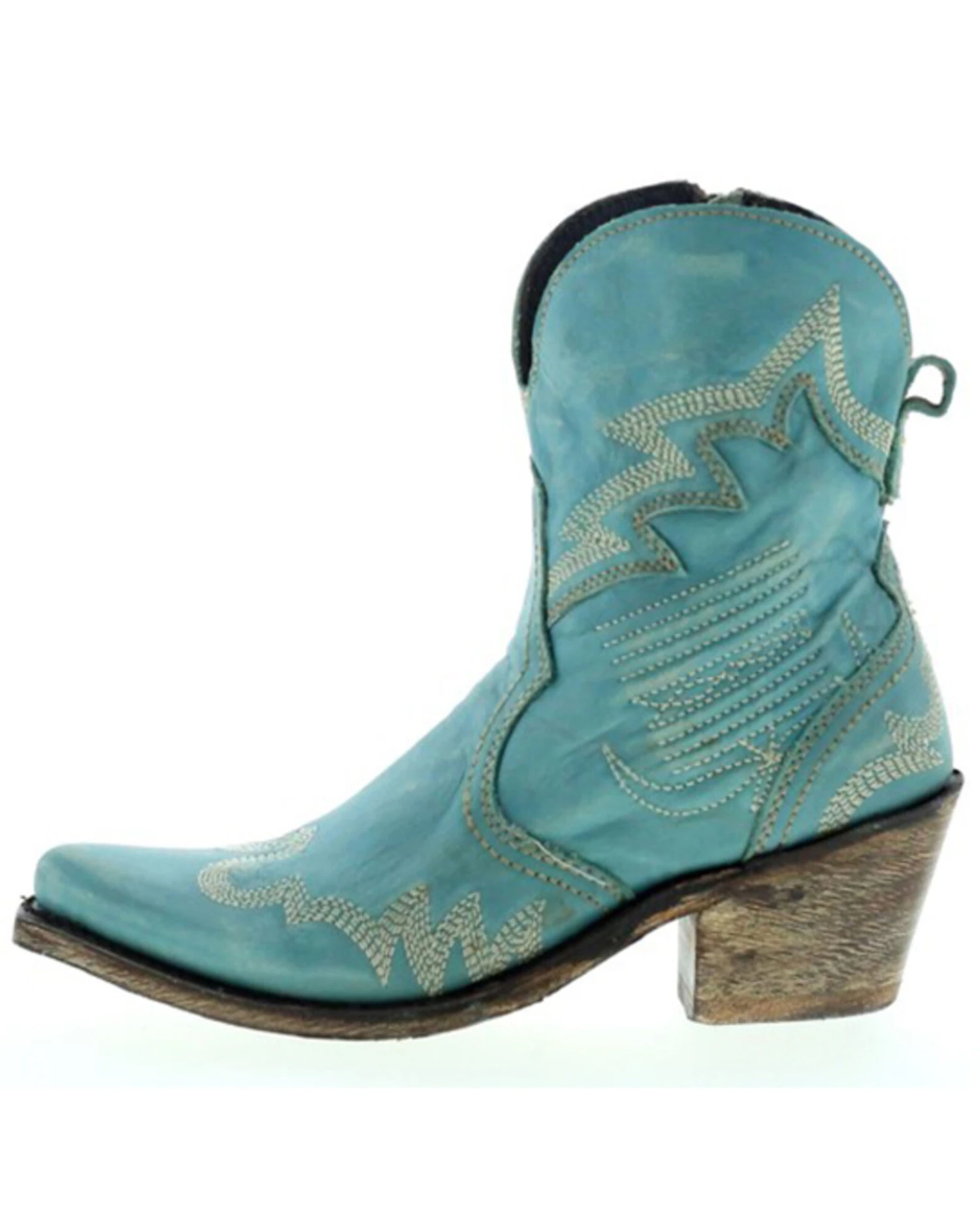 Liberty Black Women's Side Bug & Wrinkle Fontana Crack Short Western Boots - Pointed Toe - Image 3