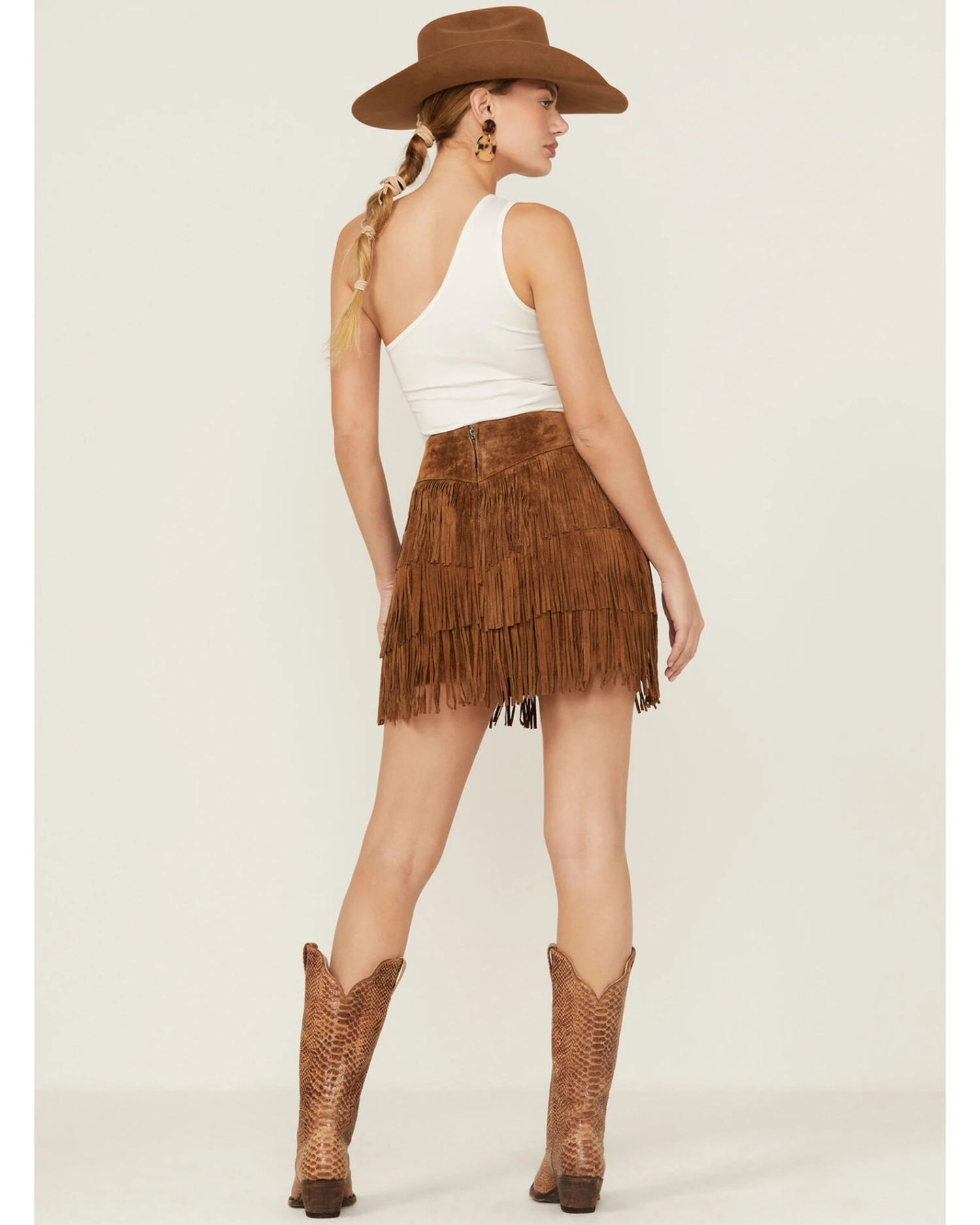 Scully Women's Fringe Tiered Suede Mini Skirt - Image 3