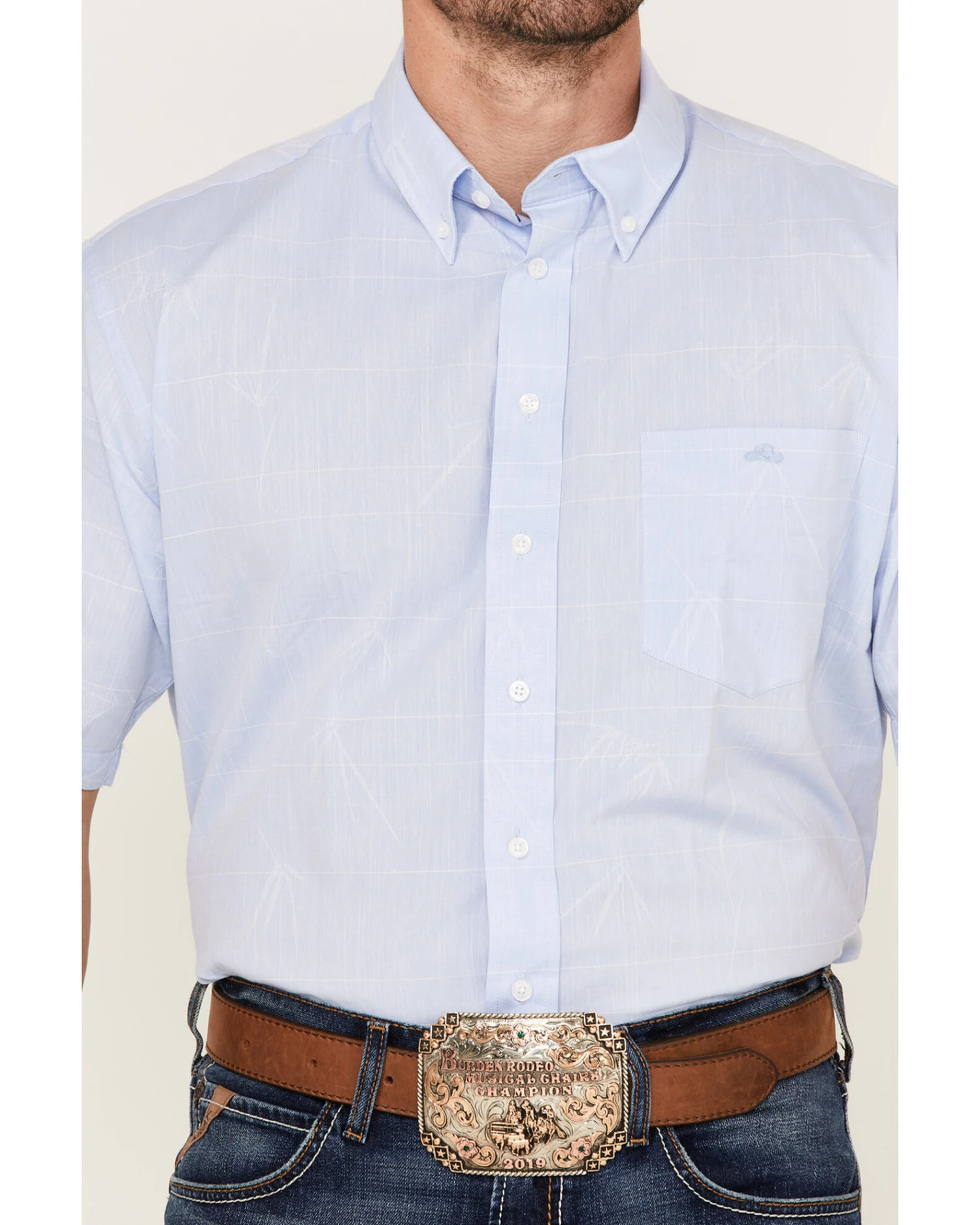 Resistol Men's Bell Solid Short Sleeve Button Down Western Shirt - Image 3