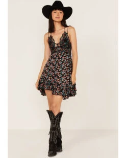 Free People Women's Adella Floral Print Sleeveless SlipĀ Dress