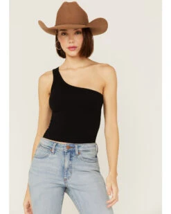 Fornia Women's Top One One Shoulder Ribbed CamiĀ Top