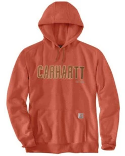 Carhartt Men's Loose Fit Midweight Felt Logo Graphic Hooded Sweatshirt 