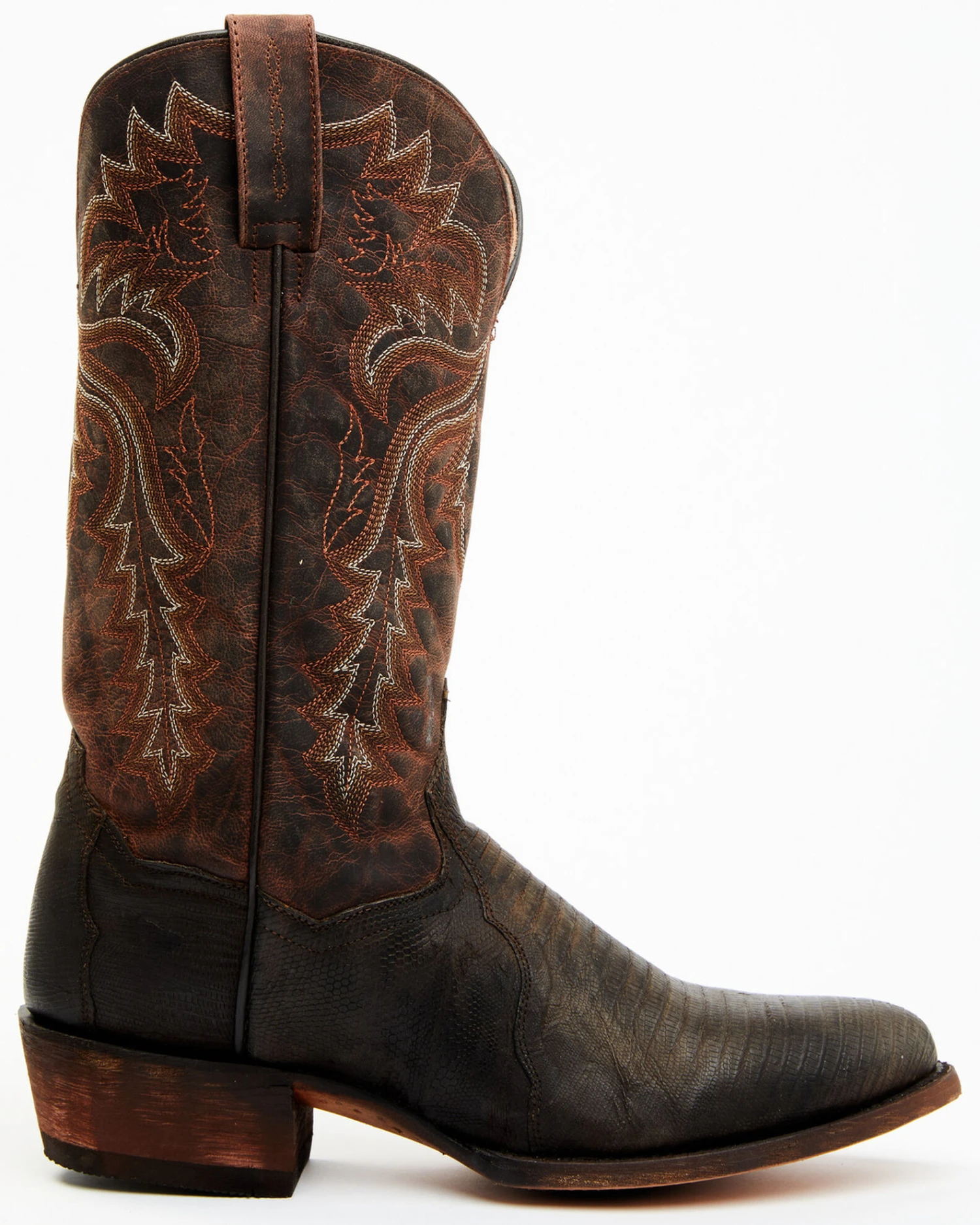 Dan Post Men's Exotic Teju Lizard Leather Tall Western Boots - Round Toe - Image 2