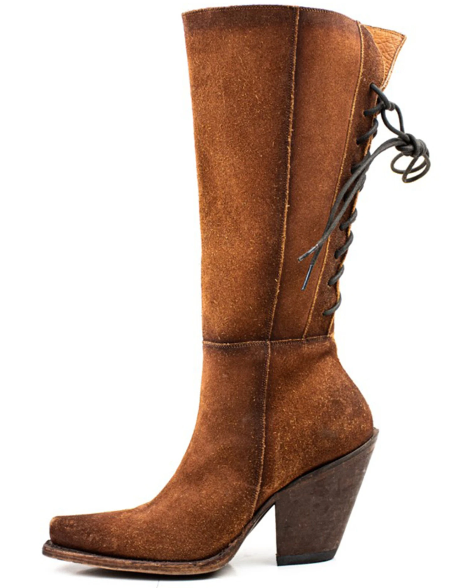 Dan Post Women's Corsette Back Lace Tall Western Leather Boots - Snip Toe - Image 3