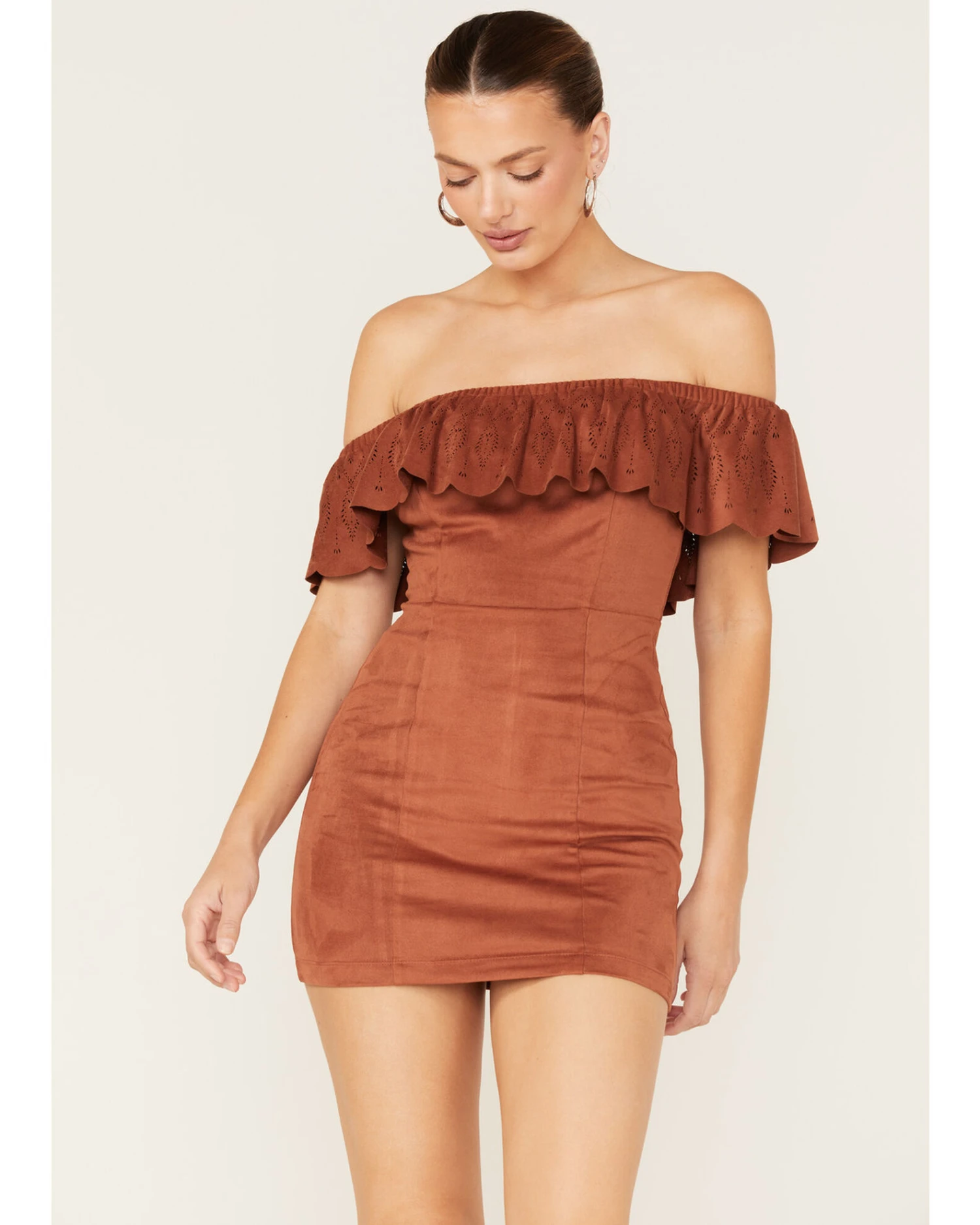 Shyanne Women's Off Shoulder Faux Suede Dress