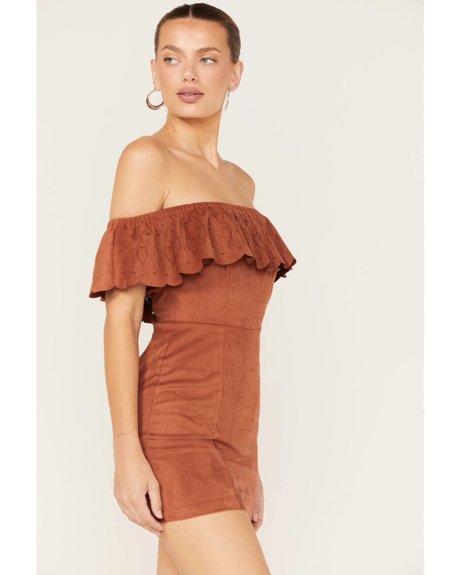 Shyanne Women's Off Shoulder Faux Suede Dress - Image 2