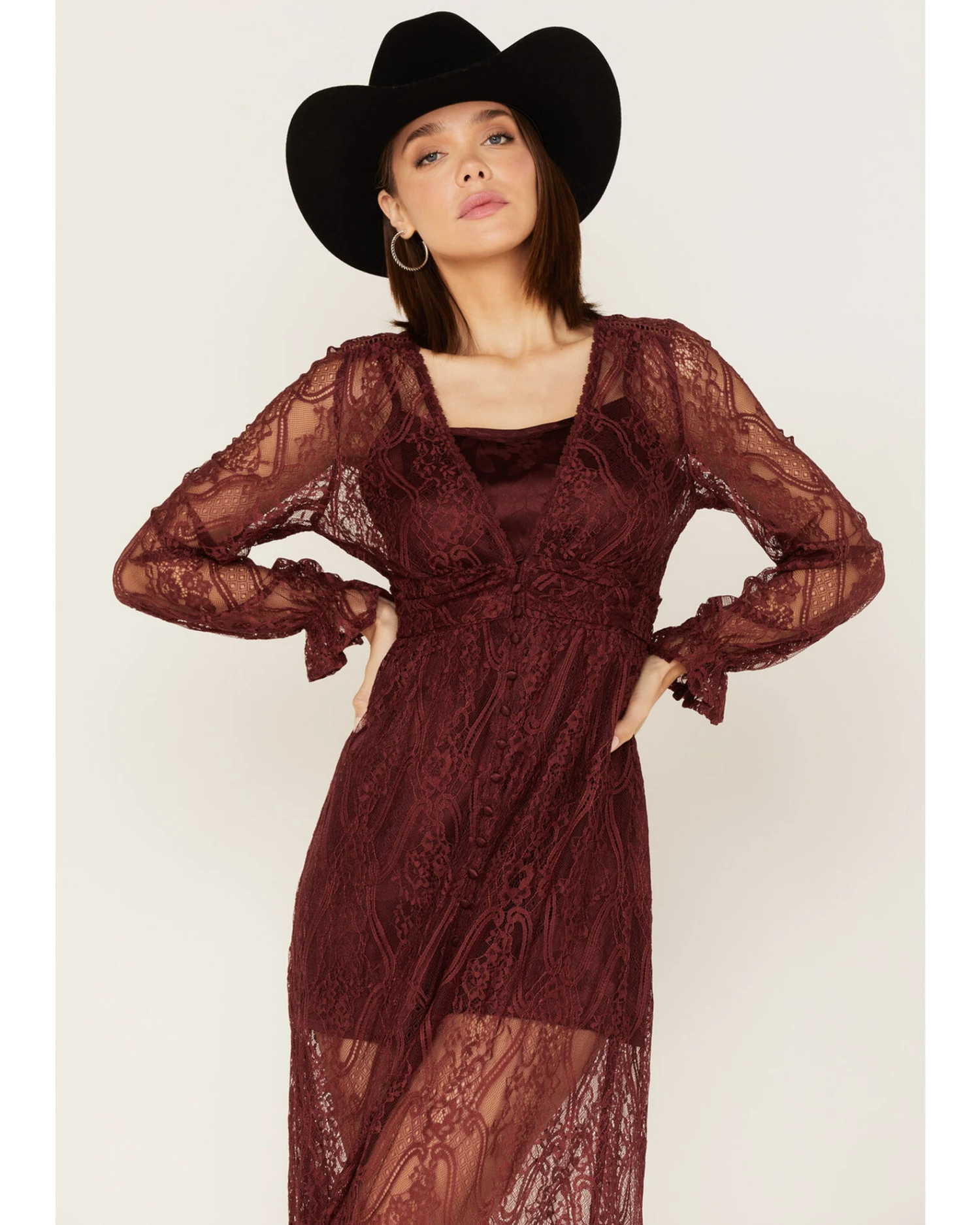 Shyanne Women's Floral Lace Duster Dress - Image 2