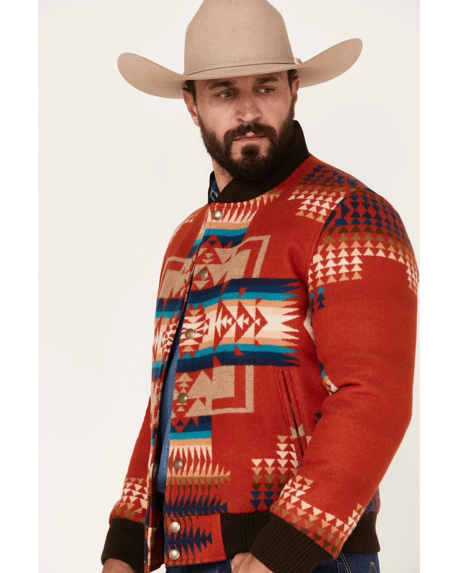 Pendleton Men's Gorge All-Over Print Quilted Snap Bomber Jacket - Image 2