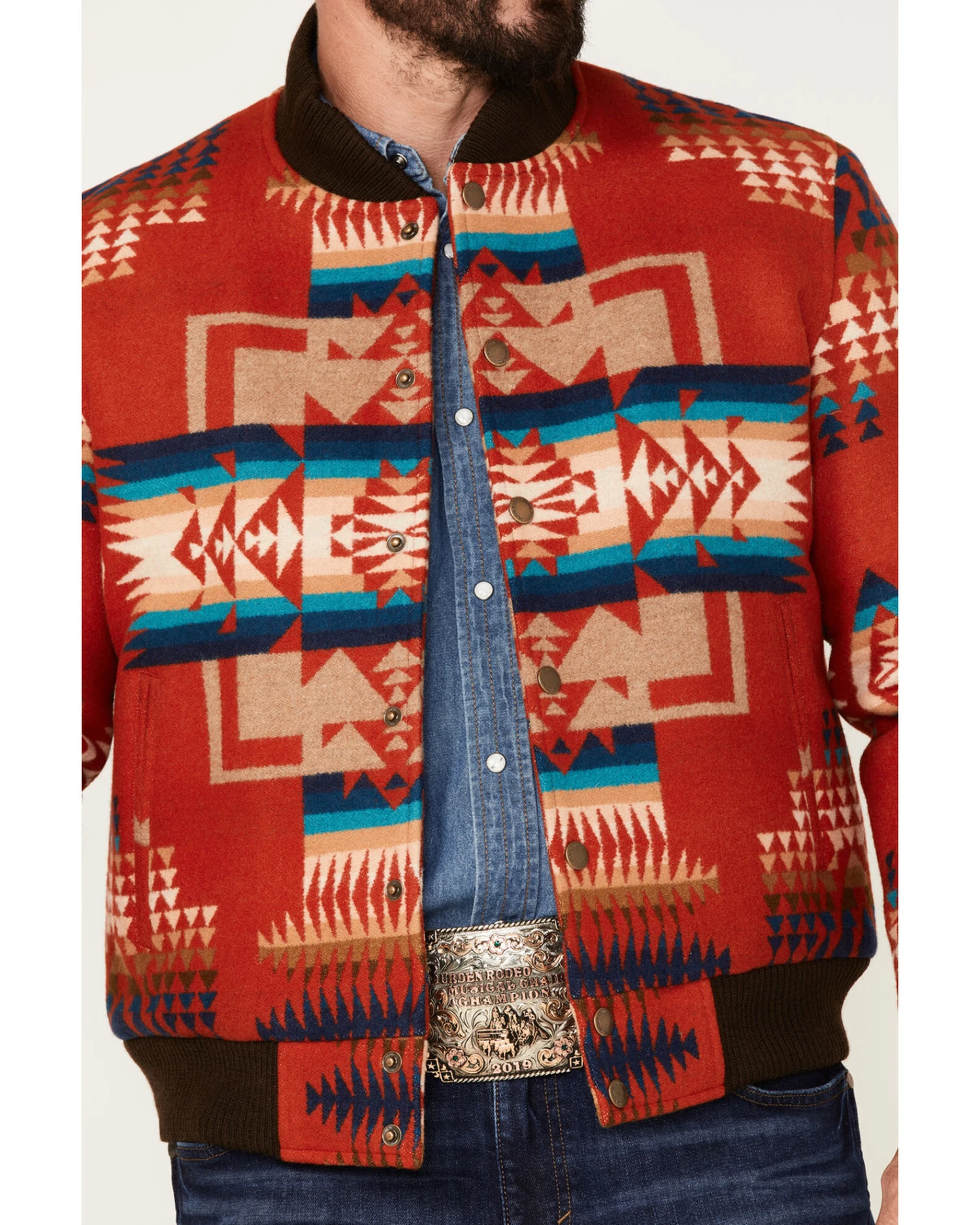 Pendleton Men's Gorge All-Over Print Quilted Snap Bomber Jacket - Image 3