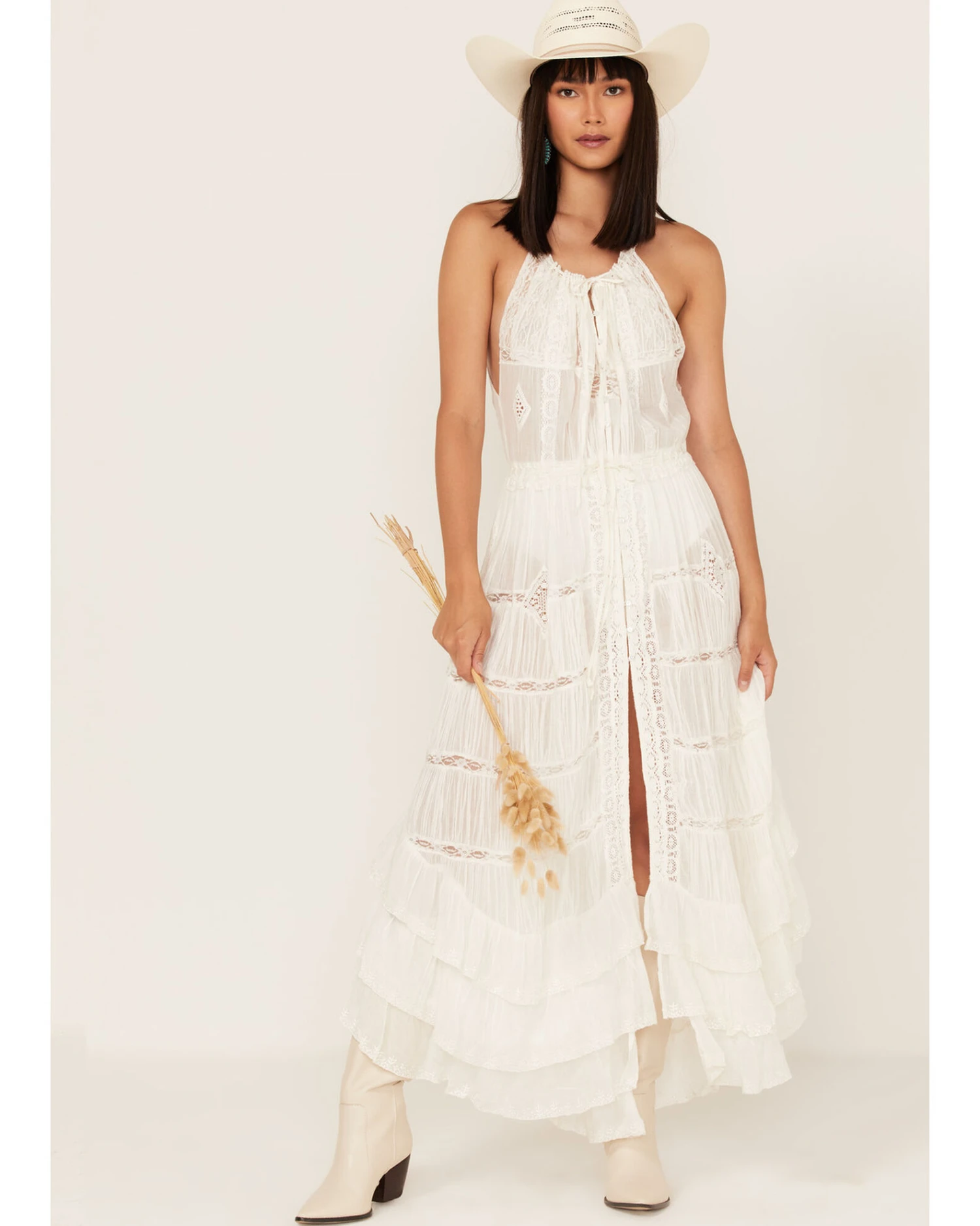 Free People Women's Dolly Ruffle Lace Bodysuit Dress - Image 2