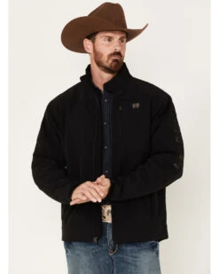 Cinch Men's Solid Logo Sleeve Zip-Front Softshell JacketÂ
