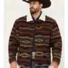 Cinch Men's Southwestern Print Sherpa-Lined Snap Wool Trucker Jacket 