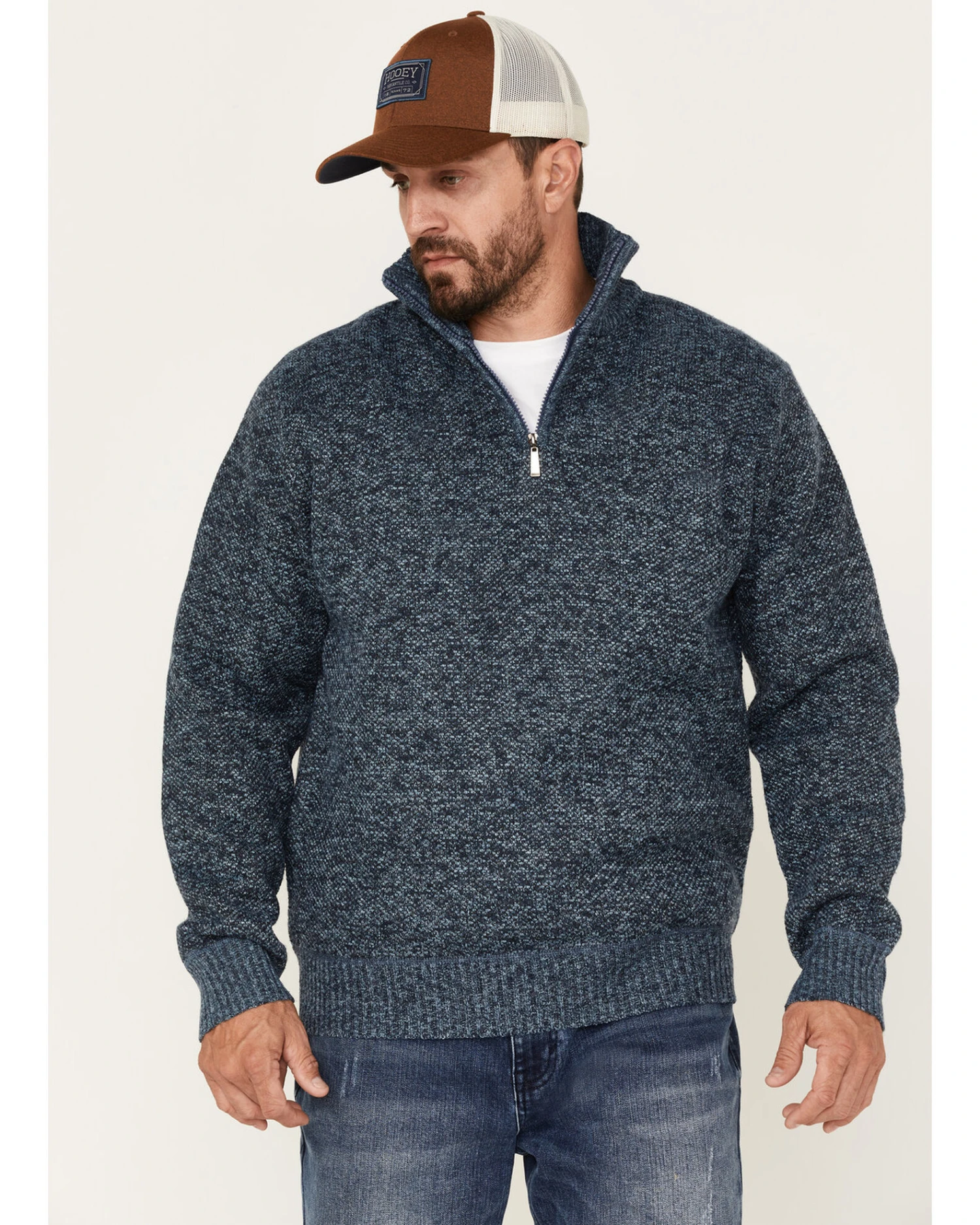 Pacific Teaze Men's 1/4 Zip Pullover Plaid Lined Bonded Sweater
