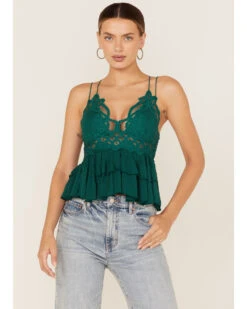 Free People Women's Adella Cami Lace Ruffled TankĀ Top