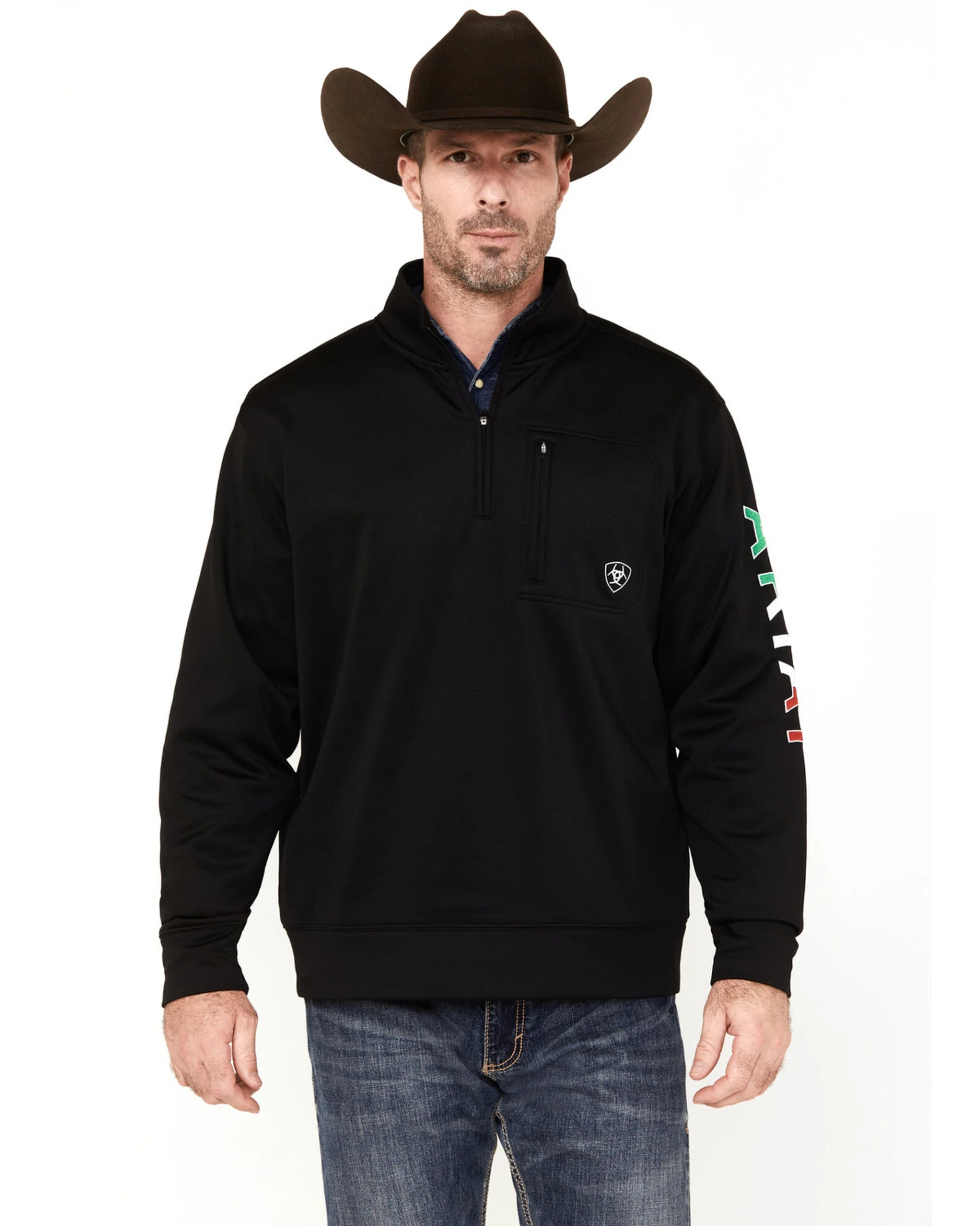 Ariat Men's Team Logo 1/4 Zip Pullover Sweatshirt