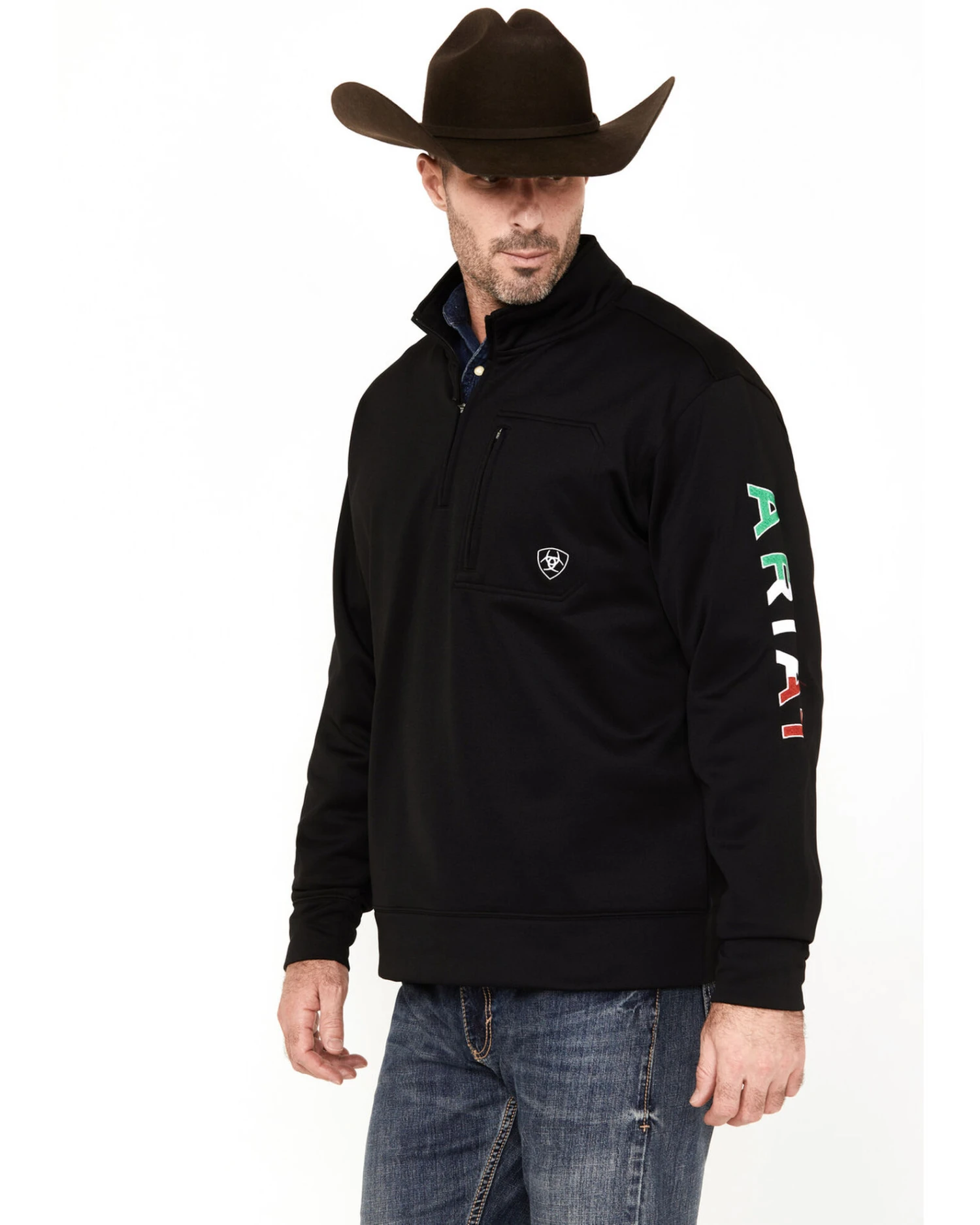 Ariat Men's Team Logo 1/4 Zip Pullover Sweatshirt - Image 2