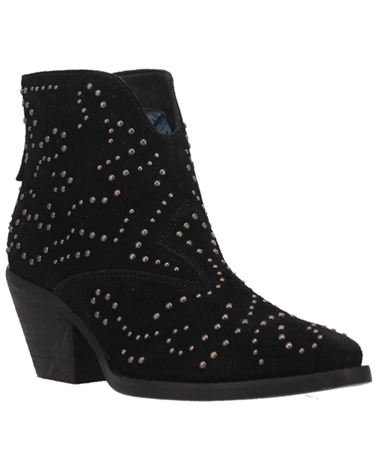 Dingo Women's Denim N Diamonds Studded Western Fashion Booties - Round Toe