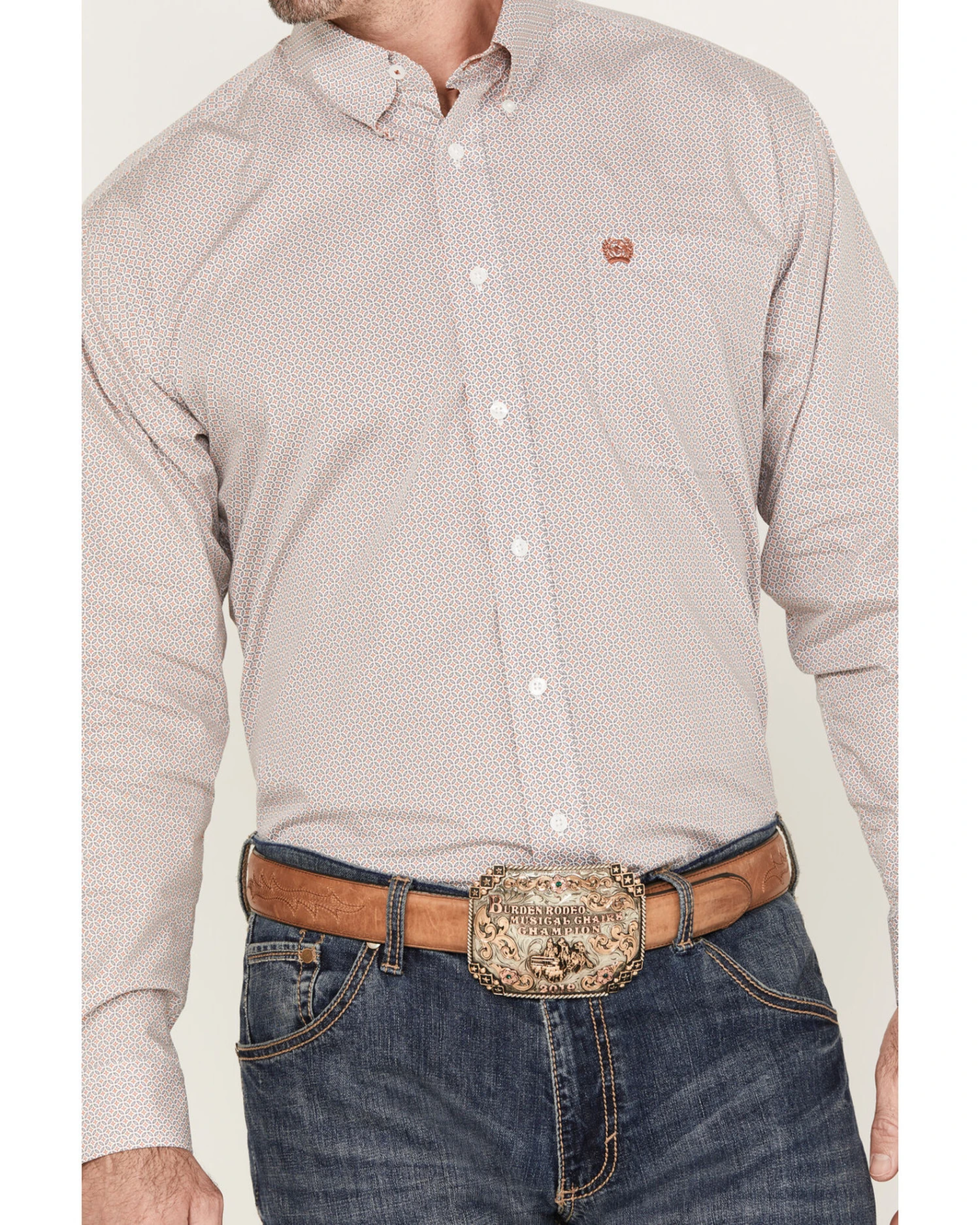 Cinch Men's Geo Print Button-Down Long Sleeve Western Shirt - Image 3