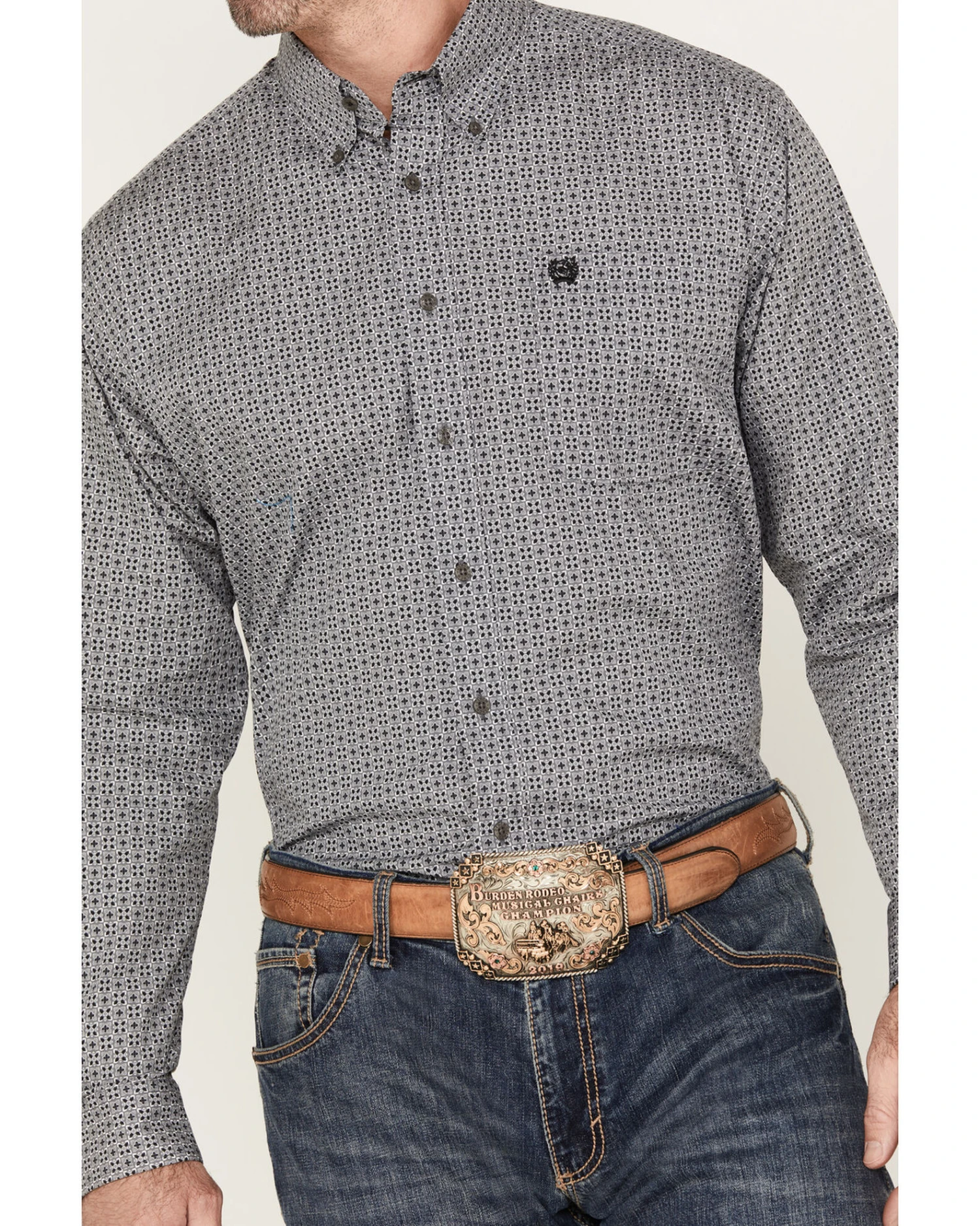 Cinch Men's Geo Print Button Down Long Sleeve Western Shirt - Big &Â Tall - Image 3