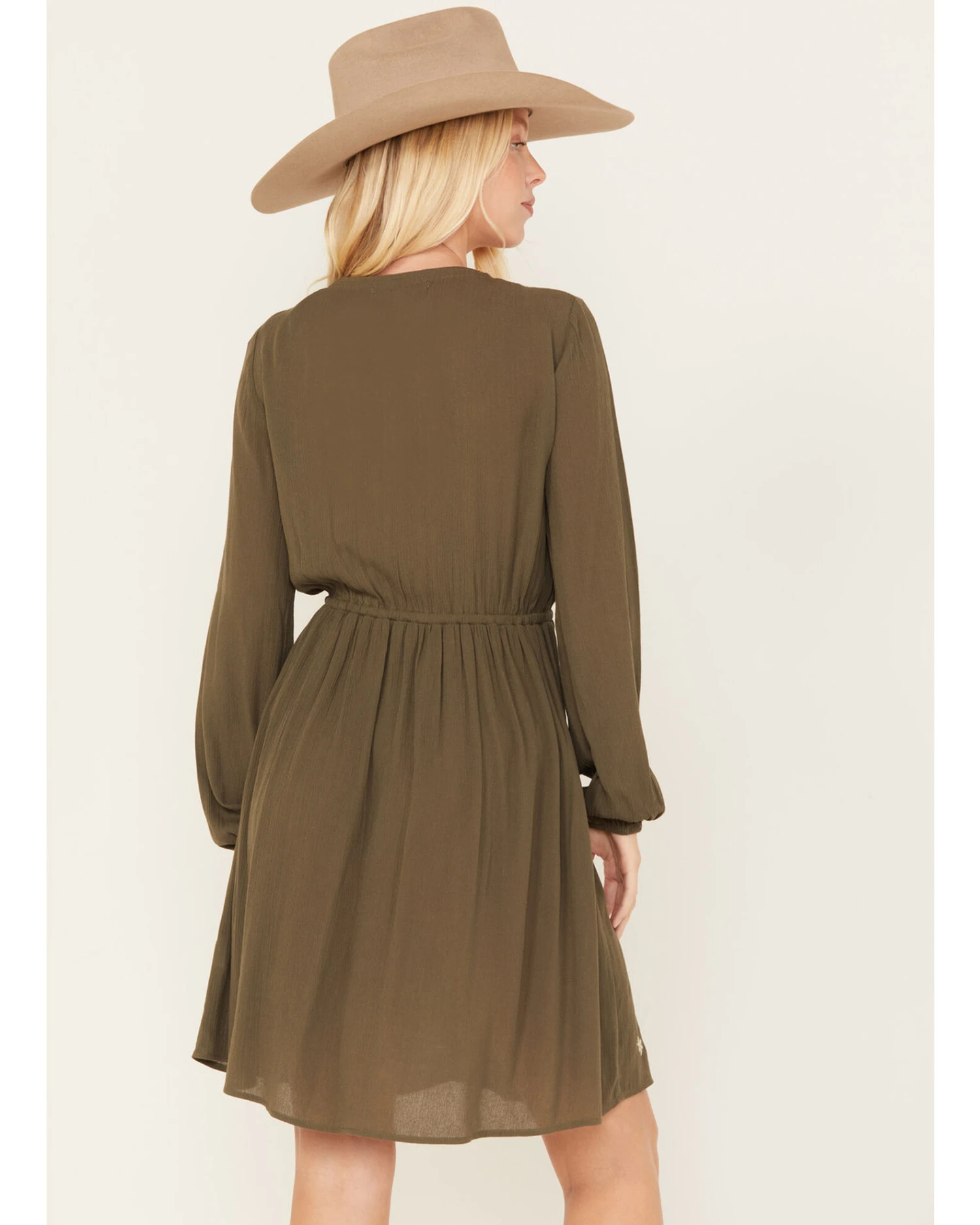 Jolt Women's Floral Embroidered Long SleeveĀ Dress - Image 4