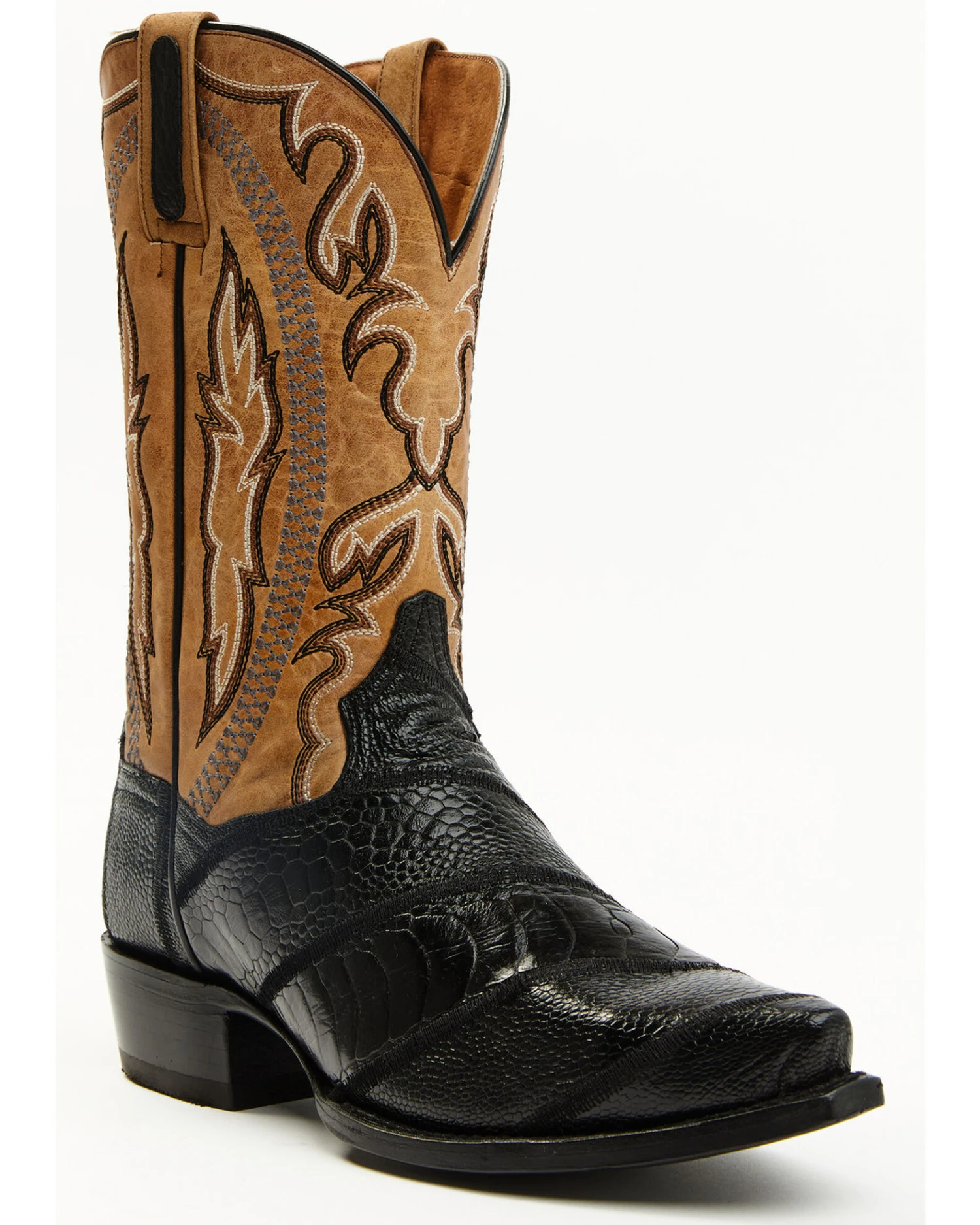 Dan Post Men's Ostrich Leg Exotic Western Boot - Snip Toe