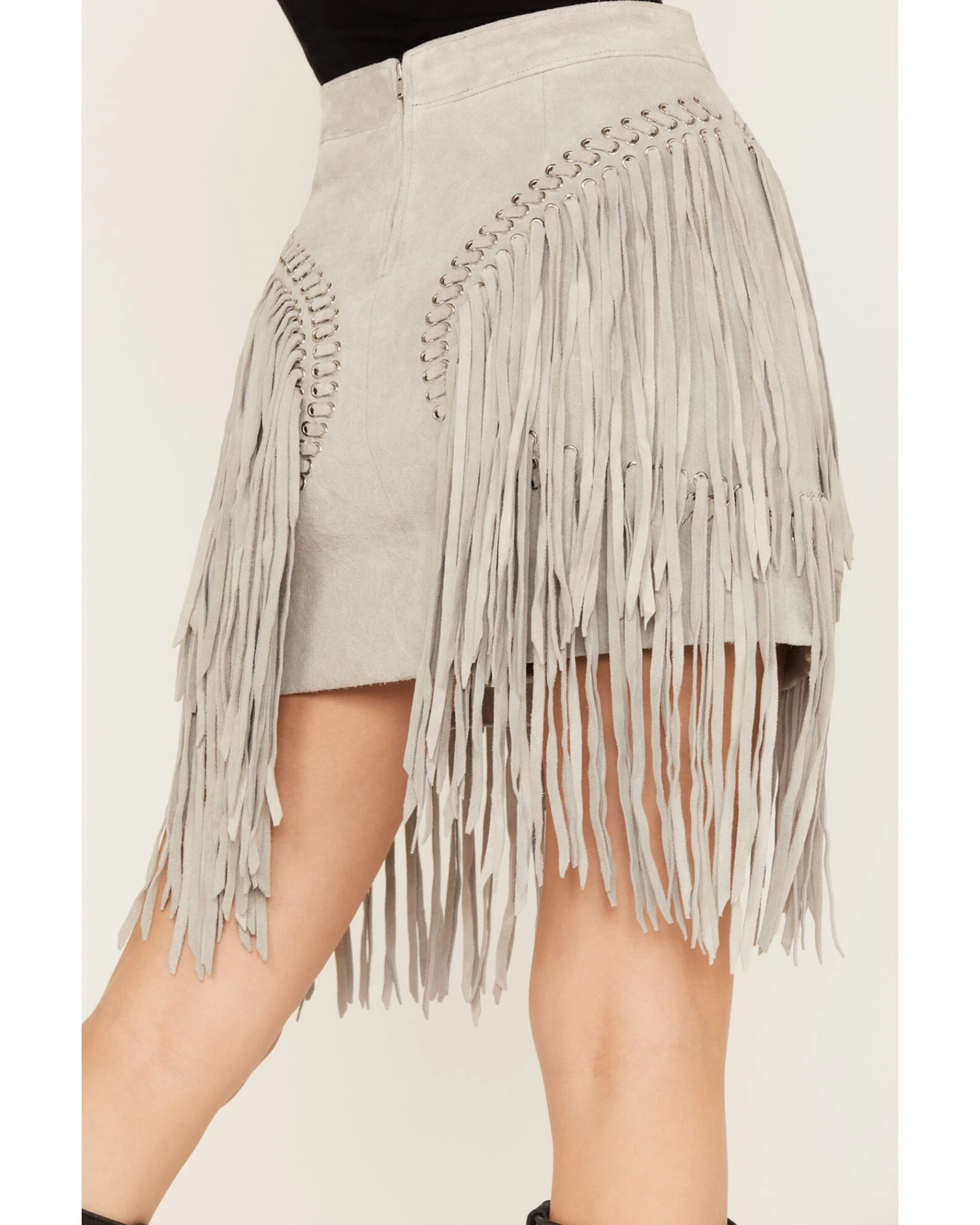 Wonderwest Women's Suede Fringe Mini Skirt - Image 4