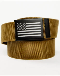 Hawx Men's Antiqued Flag Plaque Buckle Belt