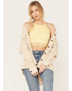 Fornia Women's Halter Lace TrimĀ Bralette