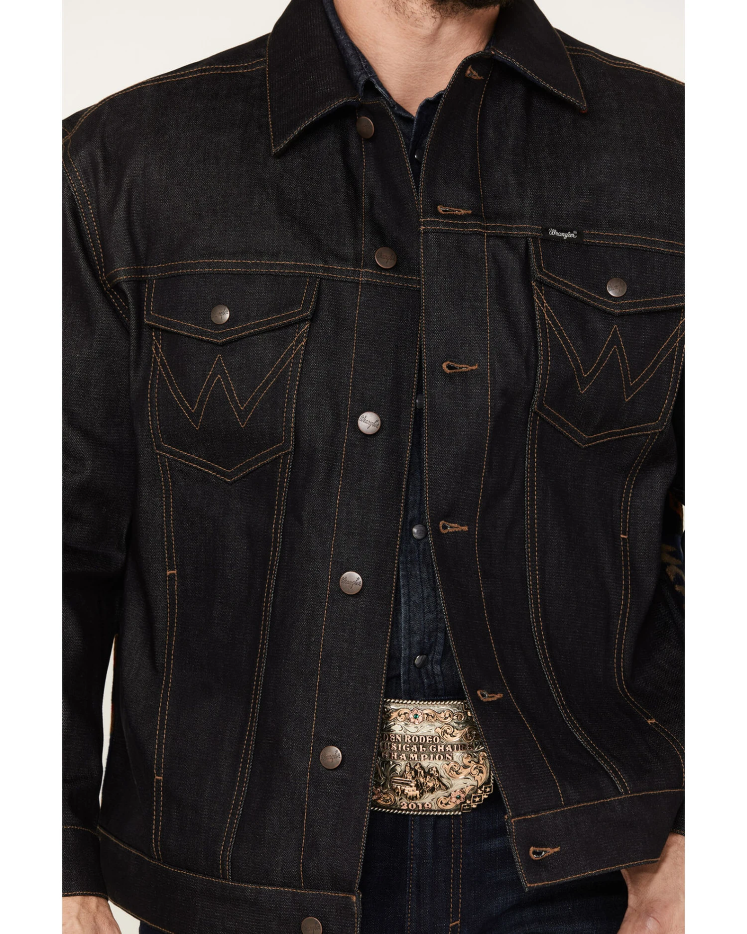 Wrangler X Pendleton Men's Dark Wash Denim Jacket - Image 3
