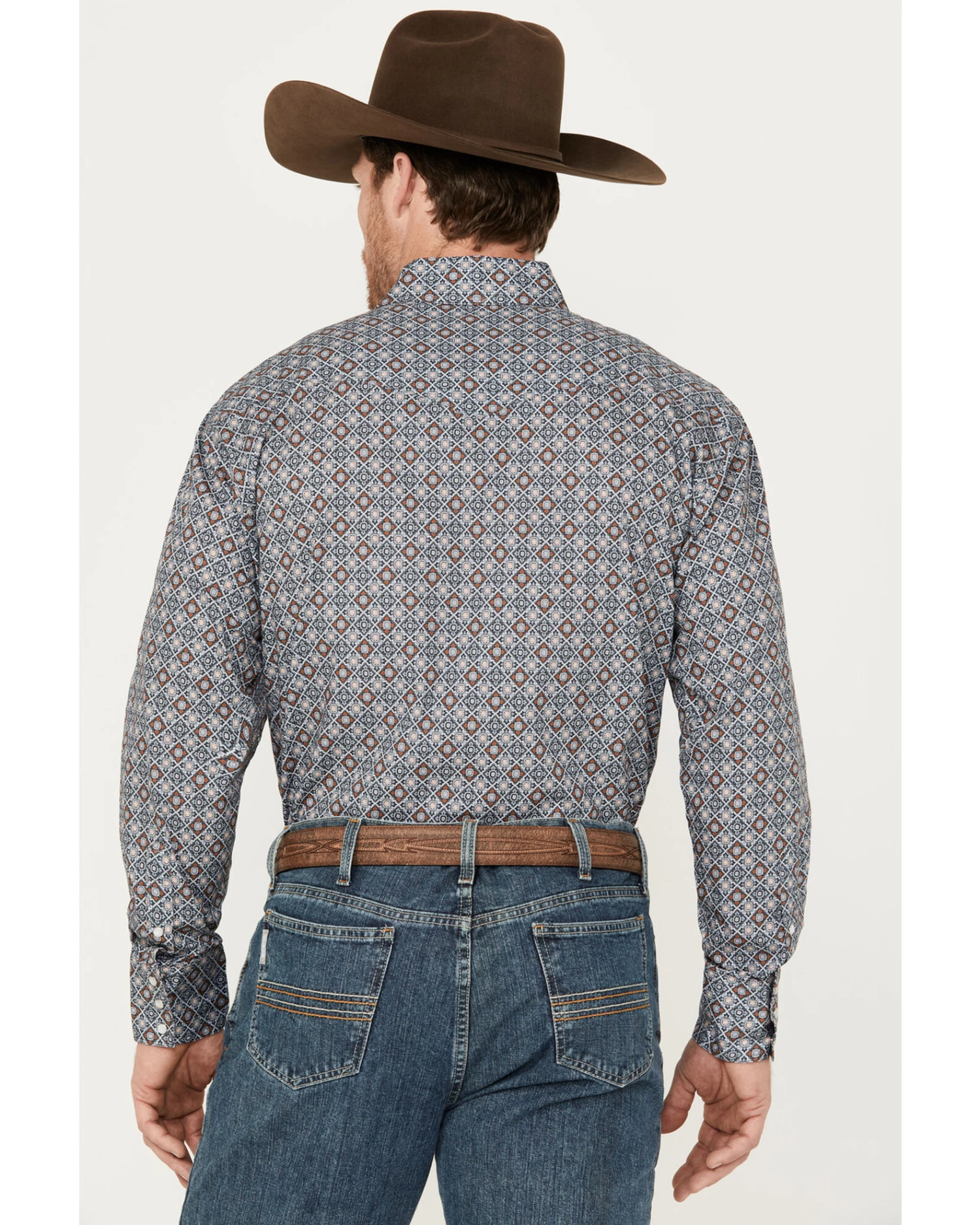 Roper Men's Amarillo Medallion Print Long Sleeve Pearl Snap Western Shirt - Image 4