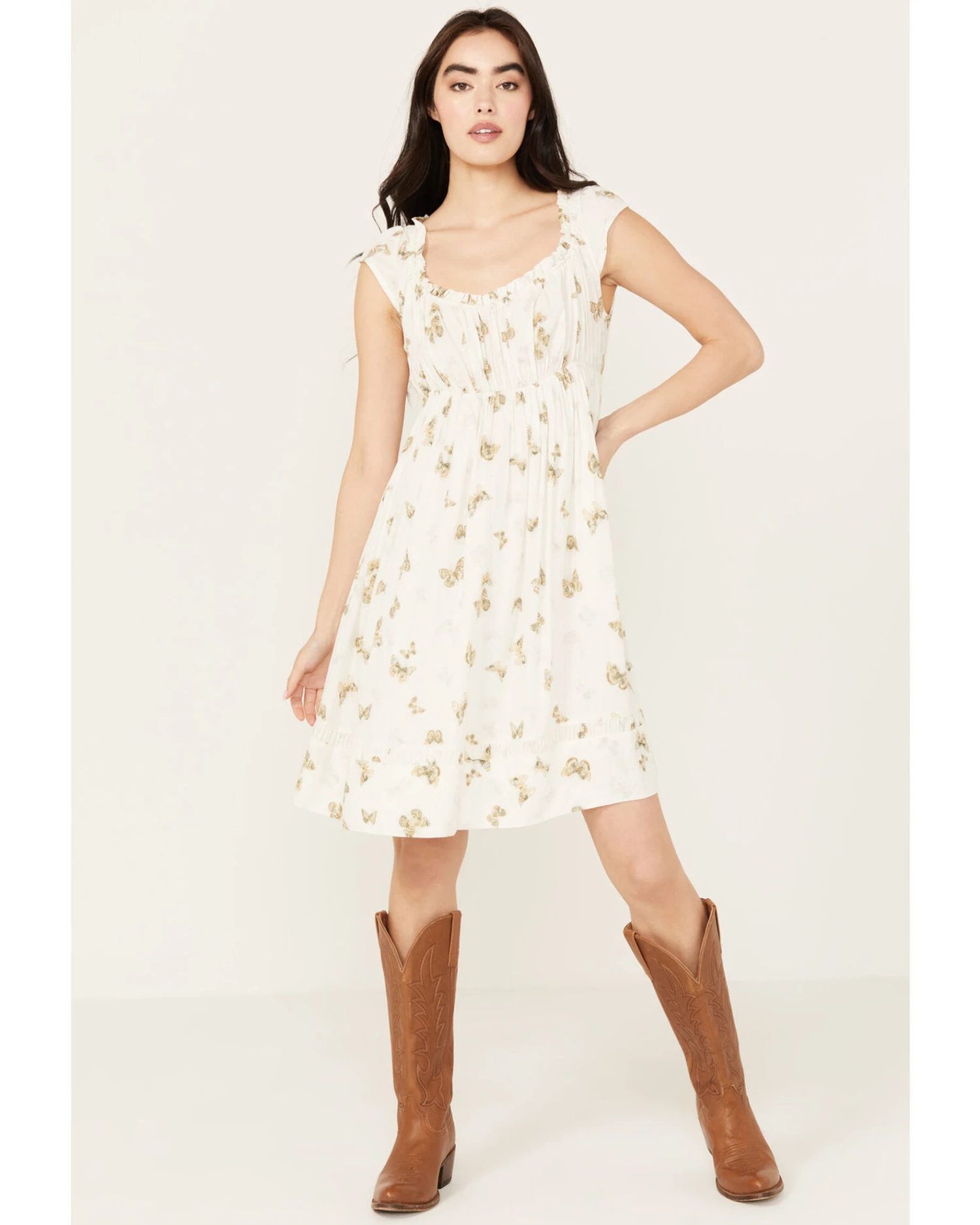 Cleo + Wolf Women's Butterfly Print A-Line Dress