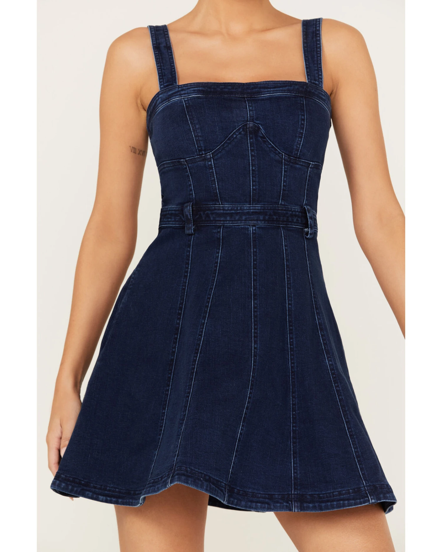 Free People Women's Margot Denim Mini Dress - Image 3