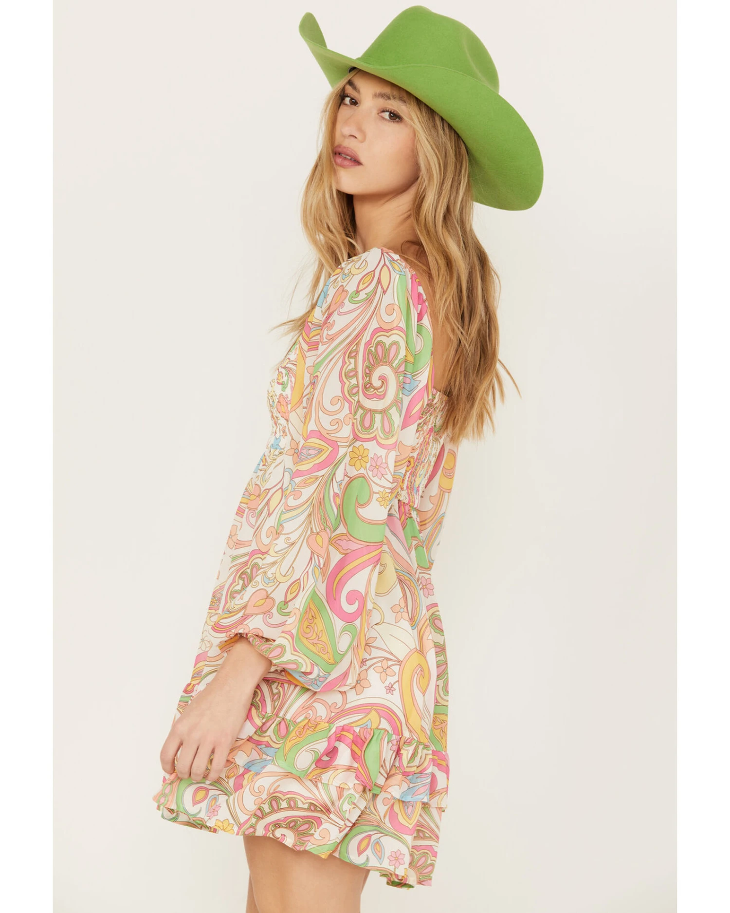 Flying Tomato Women's Paisley Print Ruffle MiniĀ Dress - Image 2