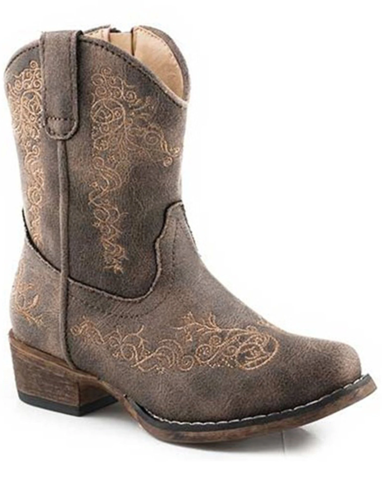 Roper Toddler Girls' Riley Scroll Western Boots - Snip Toe