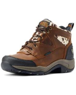 Ariat Women's Cow Print Terrain Waterproof Boots - Round ToeÂ